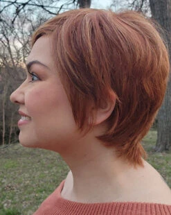 Billie Wig By Envy | Human Hair/Synthetic Blend -Exquisite Wig Shop BilliebyEnvyLighterRed2Side