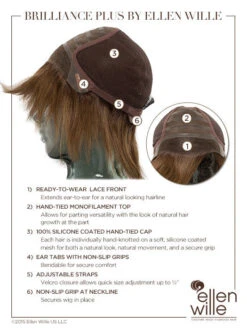 Brilliance Plus Wig By Ellen Wille | Mono Top -Exquisite Wig Shop EWBRILLIA Cap Details