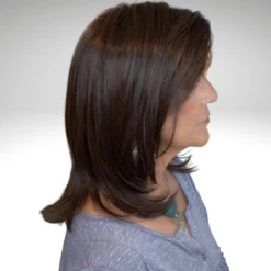 Luna Wig By Ellen Wille | Mono Crown -Exquisite Wig Shop EWLUNADarkChocolateMixSide