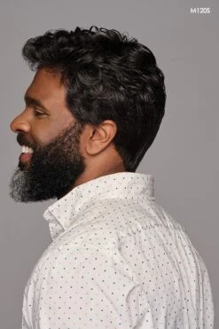 Dignified Men's Wig By HIM | Mono Top -Exquisite Wig Shop HIM Dignified Model1 Side3