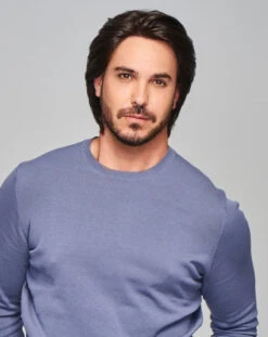 Sharp Men's Wig By HIM | Mono Top | Human Hair Blend -Exquisite Wig Shop HIM Sharp Model2 OutoftheBox Front3