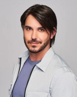 Sharp Men's Wig By HIM | Mono Top | Human Hair Blend -Exquisite Wig Shop HIM Sharp Model2 Styled Front2