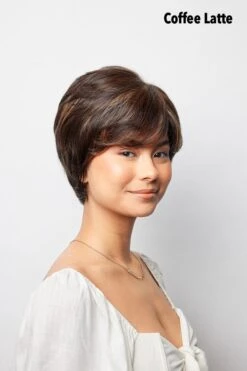 Pixie TP Mono Topper By Amore | Mono Top | Synthetic/Heat-Friendly Synthetic Blend 22 Pixie TP Mono Topper By Amore | Mono Top | Synthetic/Heat-Friendly Synthetic Blend -Exquisite Wig Shop PixieTPMono CoffeeLatte2