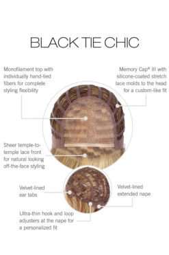 Black Tie Chic Wig By Raquel Welch | Heat-Friendly Synthetic -Exquisite Wig Shop RW BlackTieChic CapConstruction