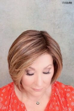 Smooth Cut Bob Wig By TressAllure | Mono Top | Heat-Friendly Synthetic -Exquisite Wig Shop SmoothCutBob1723R8TAtopc