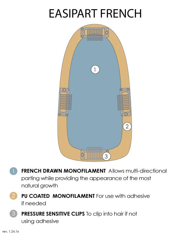 EasiPart Topper French 8" | Remy Human Hair 7 EasiPart Topper French 8" | Remy Human Hair - Image 7